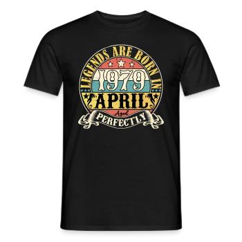April 1979 Geburtstag April 1979 Geschenk - Männer T-Shirt - Schwarz - Vorne - AI Model Male 178 light (178cm)