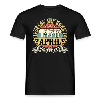April 1976 Birthday April 1976 Gift - Men's T-Shirt - black - Front - AI Model Male 178 light (178cm)
