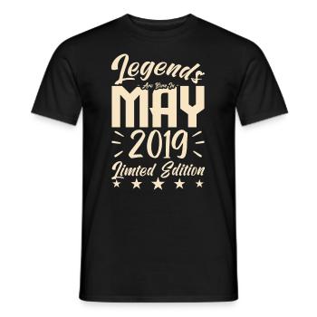 Born May 2019 Birthday gift 2019. - Men's T-Shirt - black - Front - AI Model Male 178 light (178cm)