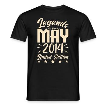 Geboren Mai 2014 Geburtstagsgeschenk 2014. - Männer T-Shirt - Schwarz - Vorne - AI Model Male 178 light (178cm)