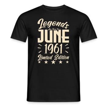 Geboren 1961 Geburtstagsgeschenk 1961. - Männer T-Shirt - Schwarz - Vorne - AI Model Male 178 light (178cm)