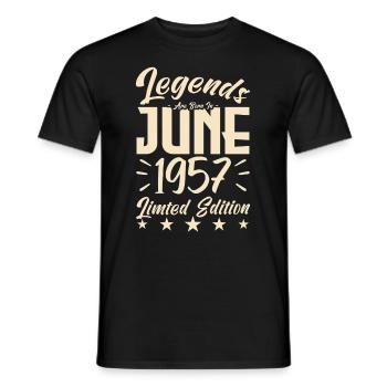 Geboren 1957 Geburtstagsgeschenk 1957. - Männer T-Shirt - Schwarz - Vorne - AI Model Male 178 light (178cm)