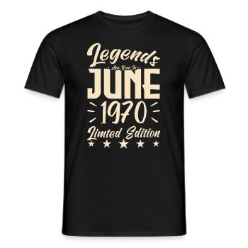 Naissance En juin 1970 Cadeau d'anniversaire 1970. - T-shirt homme - noir - Devant - AI Model Male 178 light (178cm)