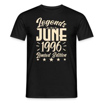 Born June 1996 Birthday gift 1996. - Men's T-Shirt - black - Front - AI Model Male 178 light (178cm)