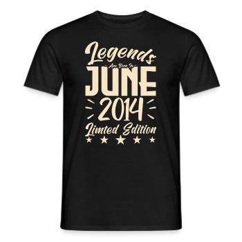 Geboren Juni 2014 Geburtstagsgeschenk 2014. - Männer T-Shirt - Schwarz - Vorne - AI Model Male 178 light (178cm)