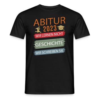 Abi 2023 Abitur bestanden Geschichte retro Abitur - Männer T-Shirt - Schwarz - Vorne - AI Model Male 178 light (178cm)