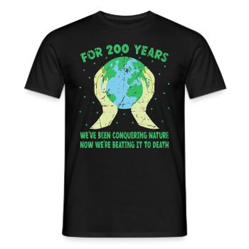 Climate Change Mother Earth Day Environment - Men's T-Shirt - black - Front - AI Model Male 178 light (178cm)