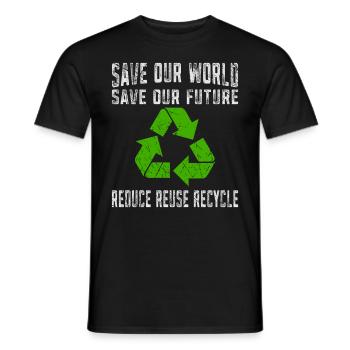 Save Our World Save Our Future Earth Day - Männer T-Shirt - Schwarz - Vorne - AI Model Male 178 light (178cm)