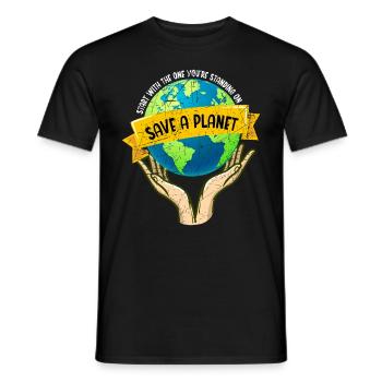 Save A Planet Nature Lover Environmentalist - Männer T-Shirt - Schwarz - Vorne - AI Model Male 178 light (178cm)
