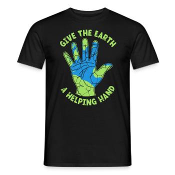 Give The Earth A Helping Hand Nature Lover - Men's T-Shirt - black - Front - AI Model Male 178 light (178cm)