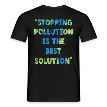 Stopper la pollution est la meilleure solution Jour de la Terre - T-shirt homme - noir - Devant - AI Model Male 178 light (178cm)