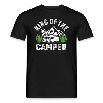 König des Wohnmobils Camping Wohnwagen Wohnmobil - Männer T-Shirt - Schwarz - Vorne - AI Model Male 178 light (178cm)