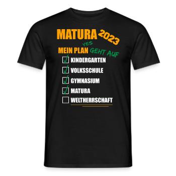 Matura 2023 Abitur bestanden WELTHERRSCHAFT Matura - Männer T-Shirt - Schwarz - Vorne - AI Model Male 178 light (178cm)