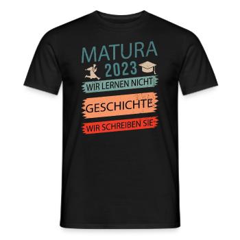 Matura 2023 Abitur bestanden Geschichte retro - Männer T-Shirt - Schwarz - Vorne - AI Model Male 178 light (178cm)