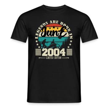Juin 2004. Cadeau d'anniversaire juin 2004. June. - T-shirt homme - noir - Devant - AI Model Male 178 light (178cm)
