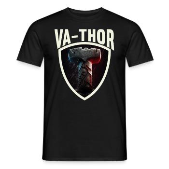 Papa Vathor Va Thor Fête des pères Fête des pères Cadeau de fête des pères - T-shirt homme - noir - Devant - AI Model Male 178 light (178cm)