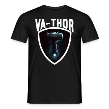 Papa Vathor Va Thor Fête des pères Fête des pères Cadeau de fête des pères - T-shirt homme - noir - Devant - AI Model Male 178 light (178cm)