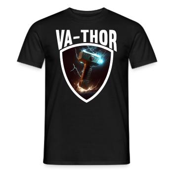 Papa Vathor Va Thor Fête des pères Fête des pères Cadeau de fête des pères - T-shirt homme - noir - Devant - AI Model Male 178 light (178cm)