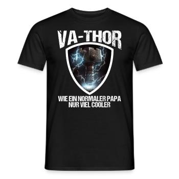 Papa Vathor Va Thor Vatertag Vatertagsgeschenk - Männer T-Shirt - Schwarz - Vorne - AI Model Male 178 light (178cm)