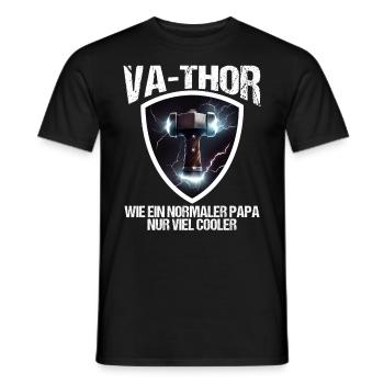 Papa Vathor Va Thor Fête des pères Fête des pères Cadeau de fête des pères - T-shirt homme - noir - Devant - AI Model Male 178 light (178cm)