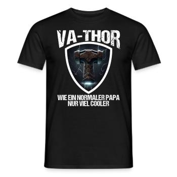 Papa Vathor Va Thor Fête des pères Fête des pères Cadeau de fête des pères - T-shirt homme - noir - Devant - AI Model Male 178 light (178cm)
