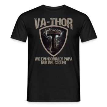 Papa Vathor Va Thor Fête des pères Fête des pères Cadeau de fête des pères - T-shirt homme - noir - Devant - AI Model Male 178 light (178cm)