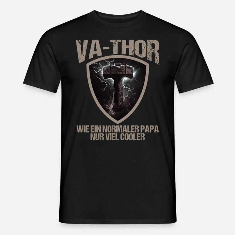 Papa Vathor Va Thor Vatertag Vatertagsgeschenk - Männer T-Shirt - Schwarz