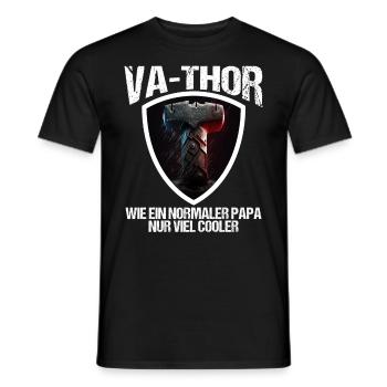 Papa Vathor Va Thor Vatertag Vatertagsgeschenk - Männer T-Shirt - Schwarz - Vorne - AI Model Male 178 light (178cm)