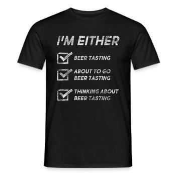 Beer Tasting Lovers Funny Beer Tasting Quotes - Men's T-Shirt - black - Front - AI Model Male 178 light (178cm)
