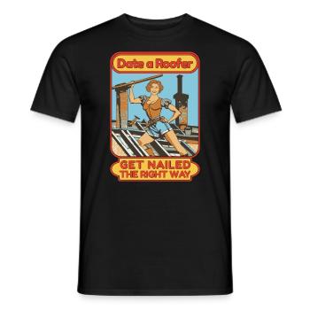 Dachdeckerin Handwerker Dachdeckernägel Dachdecker - Männer T-Shirt - Schwarz - Vorne - AI Model Male 178 light (178cm)