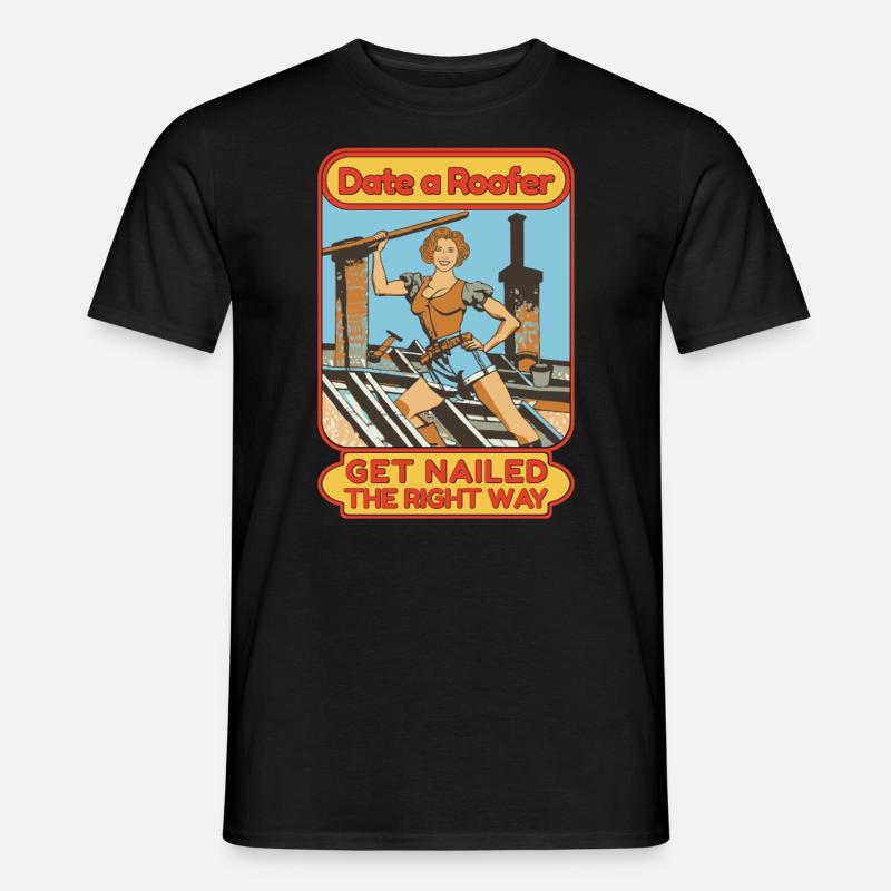 Dachdeckerin Handwerker Dachdeckernägel Dachdecker - Männer T-Shirt - Schwarz