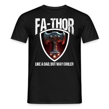Papa Vathor Va Thor Fête des pères Fête des pères Cadeau de fête des pères - T-shirt homme - noir - Devant - AI Model Male 178 light (178cm)