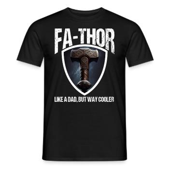 Papa Vathor Va Thor Fête des pères Fête des pères Cadeau de fête des pères - T-shirt homme - noir - Devant - AI Model Male 178 light (178cm)