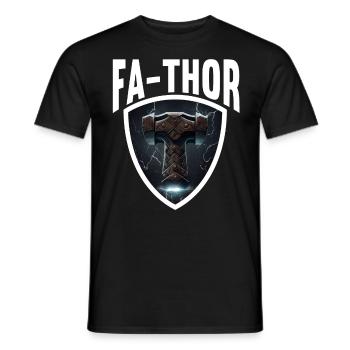 Papa Vathor Va Thor Fête des pères Fête des pères Cadeau de fête des pères - T-shirt homme - noir - Devant - AI Model Male 178 light (178cm)