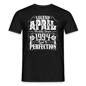 April 1994. Jubiläum April 1994. Geschenk 1994. - Männer T-Shirt - Schwarz - Vorne - AI Model Male 178 light (178cm)