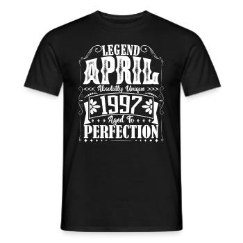 April 1997. Jubiläum April 1997. Geschenk 1997. - Männer T-Shirt - Schwarz - Vorne - AI Model Male 178 light (178cm)
