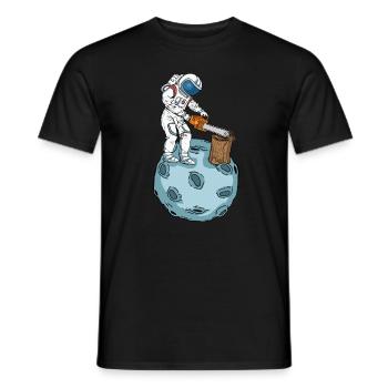 Astronaute Tronçonneuse Hommes Arboriculteur Bûcheron - T-shirt homme - noir - Devant - AI Model Male 178 light (178cm)