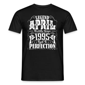 April 1995. Jubiläum April 1995. Geschenk 1995. - Männer T-Shirt - Schwarz - Vorne - AI Model Male 178 light (178cm)