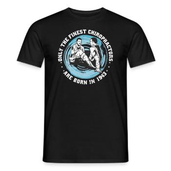 Physiotherapy born 1943 - Men's T-Shirt - black - Front - AI Model Male 178 light (178cm)
