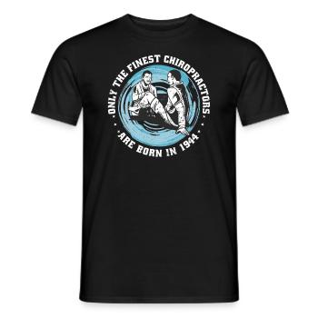 Physiotherapy born 1944 - Men's T-Shirt - black - Front - AI Model Male 178 light (178cm)