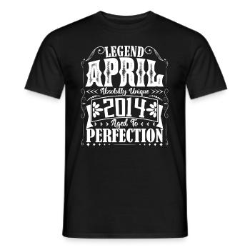 April 2014. Geburtstag April 2014. Geschenk 2014. - Männer T-Shirt - Schwarz - Vorne - AI Model Male 178 light (178cm)