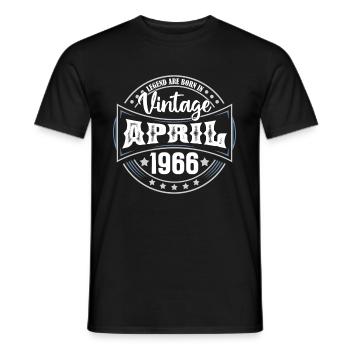 April 1966. Geburtstagsgeschenk April 1966 April - Männer T-Shirt - Schwarz - Vorne - AI Model Male 178 light (178cm)