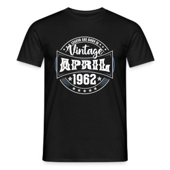 April 1962. Geburtstagsgeschenk April 1962 April - Männer T-Shirt - Schwarz - Vorne - AI Model Male 178 light (178cm)
