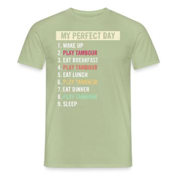 Funny Tambour Players Tambour Music Lovers - Männer T-Shirt - Sage - Vorne - AI Model Male 178 light (178cm)