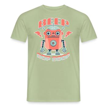 Beep Bop Boop - Men's T-Shirt - sage - Front - AI Model Male 178 light (178cm)