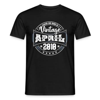 April 2010. Geburtstagsgeschenk April 2010 April - Männer T-Shirt - Schwarz - Vorne - AI Model Male 178 light (178cm)