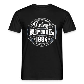 April 1994. Geburtstagsgeschenk April 1994 April - Männer T-Shirt - Schwarz - Vorne - AI Model Male 178 light (178cm)