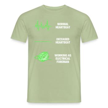 Contremaître électricien Électricien drôle Électriciens - T-shirt homme - vert sauge - Devant - AI Model Male 178 light (178cm)