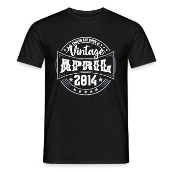 April 2014. Geburtstagsgeschenk April 2014 April - Männer T-Shirt - Schwarz - Vorne - AI Model Male 178 light (178cm)