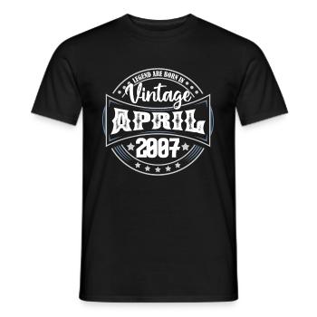 April 2007. Geburtstagsgeschenk April 2007 April - Männer T-Shirt - Schwarz - Vorne - AI Model Male 178 light (178cm)